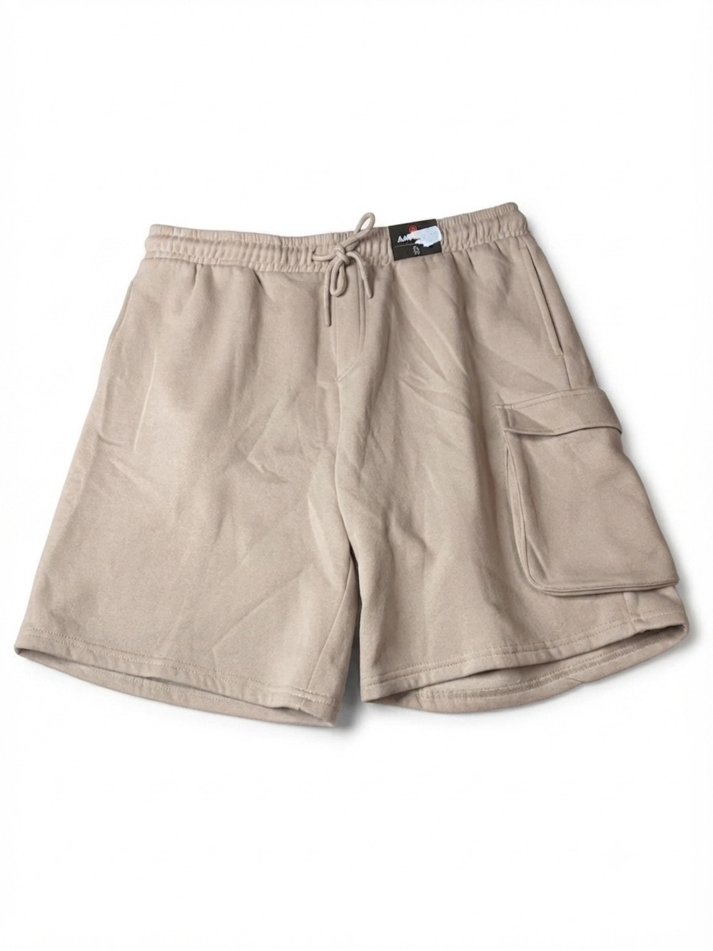 Amnesia Offline Beige Fleece Cargo Shorts Size XL NWT